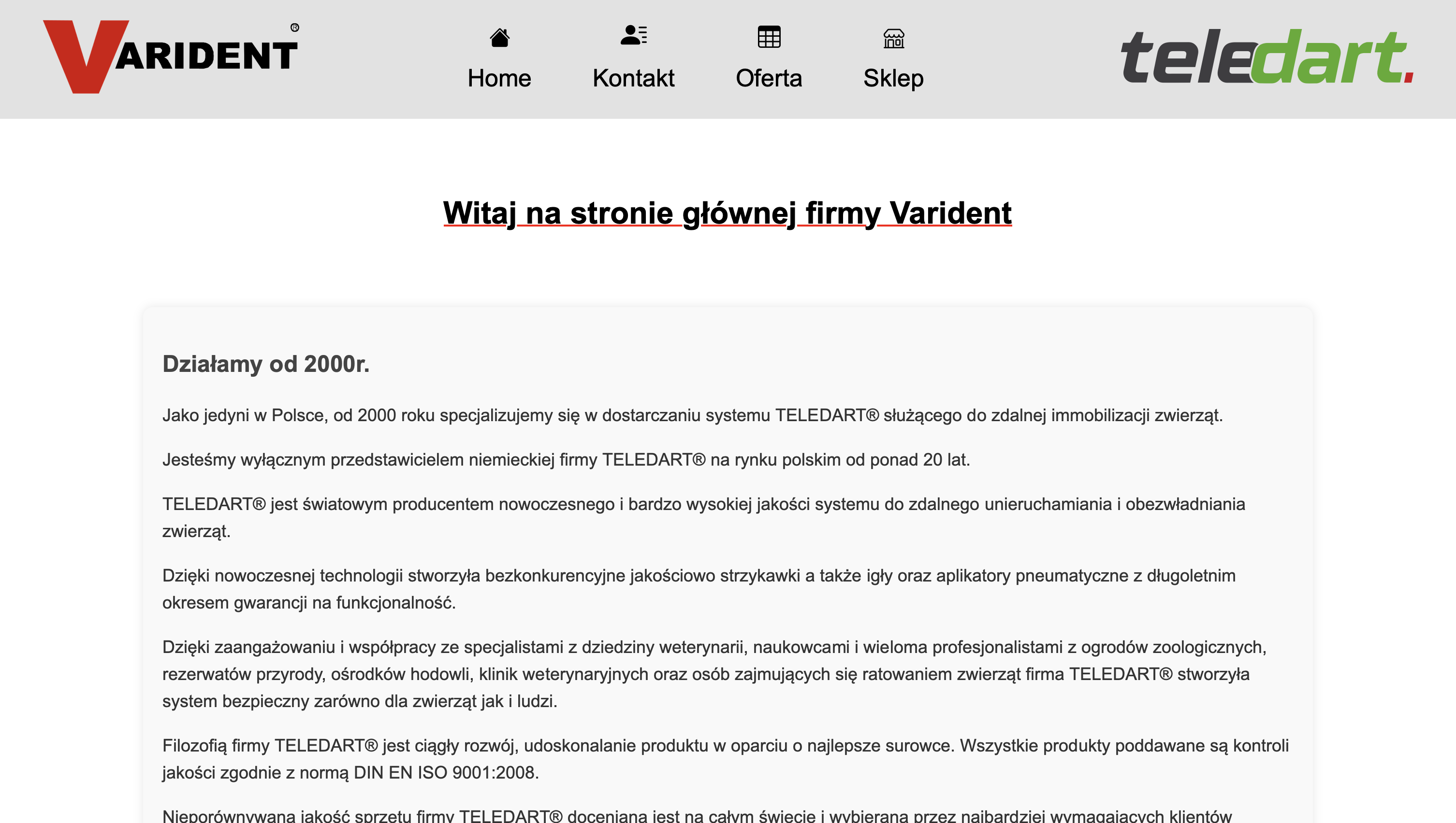 Varident - Sekcja oferty